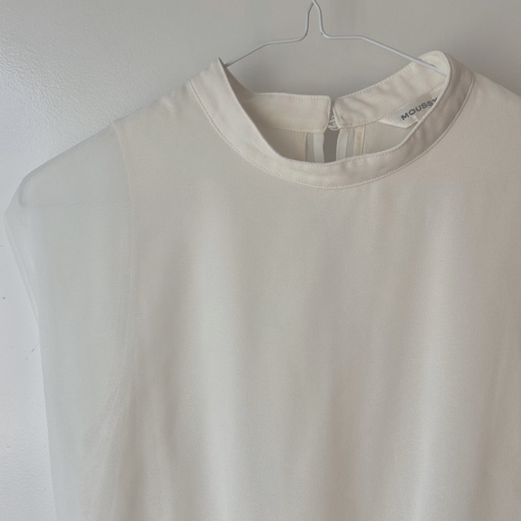 MOUSSY Chiffon Cinched Waist Blouse Ivory - Picture 5 of 13